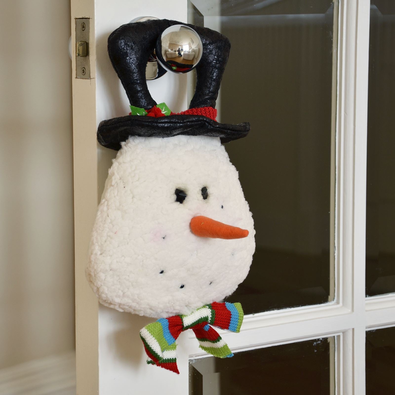 Mr Crimbo Christmas Novelty Door Hanger Plush Reindeer Snowman - MrCrimbo.co.uk -XS4373 - Snowman -christmas decorations